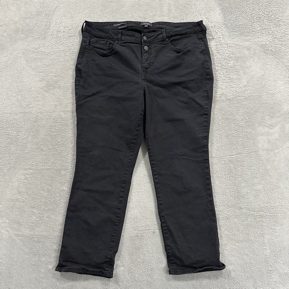 NYDJ Jeans Women's 16W Sheri Slim Fit LiftXTuck Stretch Normcore Gorp Black